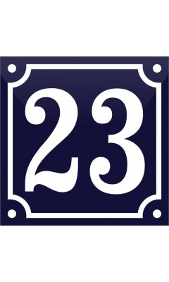 Emaljskylt 23 blå - vit 12 x 12 cm modell 11-5 Emaljskylt 23 blå - vit 12 x 12 cm modell 11-5