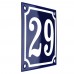 Emaljskylt 29 blå - vit 10 x 10 cm modell 11-5