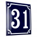 Emaljskylt 31 blå - vit 10 x 10 cm modell 11-5