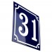 Emaljskylt 31 blå - vit 10 x 10 cm modell 11-5