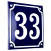 Emaljskylt 33 blå - vit 10 x 10 cm modell 11-5