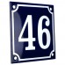 Emaljskylt 46 blå - vit 10 x 10 cm modell 11-5