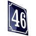 Emaljskylt 46 blå - vit 10 x 10 cm modell 11-5