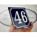 Emaljskylt 46 blå - vit 10 x 10 cm modell 11-5