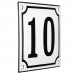 Emaljskylt 10 vit - svart 10 x 10 cm modell 10-5