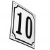 Emaljskylt 10 vit - svart 10 x 10 cm modell 10-5