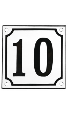 Emaljskylt 10 vit - svart 10 x 10 cm modell 10-5 Emaljskylt 10 vit - svart 10 x 10 cm modell 10-5