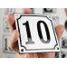 Emaljskylt 10 vit - svart 10 x 10 cm modell 10-5