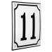 Emaljskylt 11 vit - svart 10 x 10 cm modell 10-5