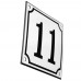 Emaljskylt 11 vit - svart 10 x 10 cm modell 10-5