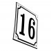 Emaljskylt 16 vit - svart 10 x 10 cm modell 10-5