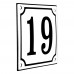 Emaljskylt 19 vit - svart 10 x 10 cm modell 10-5