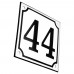 Emaljskylt 44 vit - svart 10 x 10 cm modell 10-5