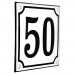 Emaljskylt 50 vit - svart 10 x 10 cm modell 10-5