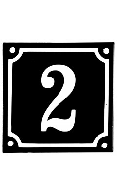 Emaljskylt 2 svart - vit 10 x 10 cm modell 12-5 Emaljskylt 2 svart - vit 10 x 10 cm modell 12-5