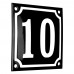 Emaljskylt 10 svart - vit 10 x 10 cm modell 12-5