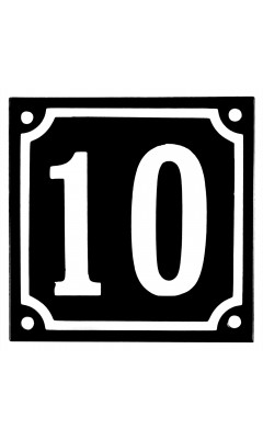 Emaljskylt 10 svart - vit 10 x 10 cm modell 12-5 Emaljskylt 10 svart - vit 10 x 10 cm modell 12-5