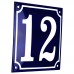 Emaljskylt 12 blå - vit 15 x 15 cm modell 11-5