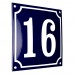 Emaljskylt 16 blå - vit 15 x 15 cm modell 11-5