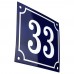 Emaljskylt 33 blå - vit 14 x 12 cm modell 11-5