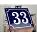Emaljskylt 33 blå - vit 14 x 12 cm modell 11-5