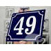 Emaljskylt 49 blå - vit 14 x 12 cm modell 11-5