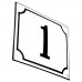 Emaljskylt 1 vit - svart 14 x 12 cm modell 10-5