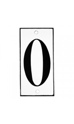 Emaljskylt 0 vit - svart 5 x 10 cm modell 13-5 Emaljskylt 0 vit - svart 5 x 10 cm modell 13-5