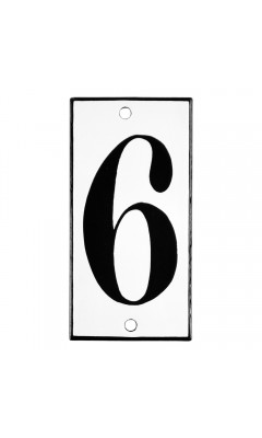 Emaljskylt 6 vit - svart 5 x 10 cm modell 13-5 Emaljskylt 6 vit - svart 5 x 10 cm modell 13-5