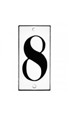 Emaljskylt 8 vit - svart 5 x 10 cm modell 13-5 Emaljskylt 8 vit - svart 5 x 10 cm modell 13-5