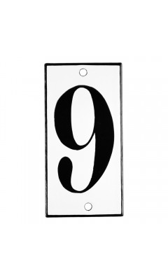 Emaljskylt 9 vit - svart 5 x 10 cm modell 13-5 Emaljskylt 9 vit - svart 5 x 10 cm modell 13-5