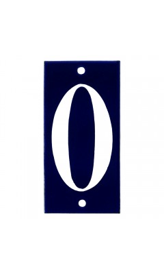 Emaljskylt 0 blå - vit 5 x 10 cm modell 14-5 Emaljskylt 0 blå - vit 5 x 10 cm modell 14-5