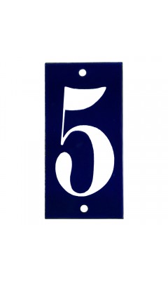 Emaljskylt 5 blå - vit 5 x 10 cm modell 14-5 Emaljskylt 5 blå - vit 5 x 10 cm modell 14-5