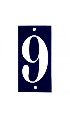 Emaljskylt 9 blå - vit 5 x 10 cm modell 14-5 Emaljskylt 9 blå - vit 5 x 10 cm modell 14-5