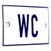Emaljskylt WC vit - blå 8 x 5 cm modell 1-5