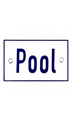 Emaljskylt Pool vit - blå 8 x 5 cm modell 1-5 Emaljskylt Pool vit - blå 8 x 5 cm modell 1-5