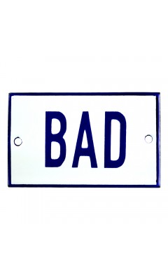 Emaljskylt BAD vit - blå 8 x 5 cm modell 1-5 Emaljskylt BAD vit - blå 8 x 5 cm modell 1-5