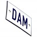 Emaljskylt DAM vit - blå 8 x 5 cm modell 1-5