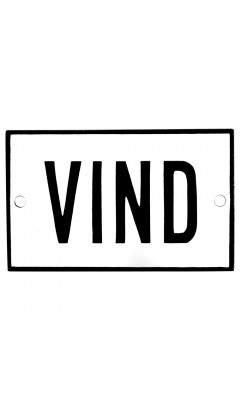 Emaljskylt VIND vit - svart 8 x 5 cm modell 2-5 Emaljskylt VIND vit - svart 8 x 5 cm modell 2-5