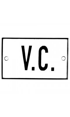 Emaljskylt V.C. vit - svart 8 x 5 cm modell 2-5 Emaljskylt V.C. vit - svart 8 x 5 cm modell 2-5