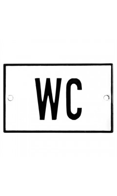 Emaljskylt WC vit - svart 8 x 5 cm modell 2-5 Emaljskylt WC vit - svart 8 x 5 cm modell 2-5