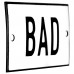 Emaljskylt BAD vit - svart 8 x 5 cm modell 2-5