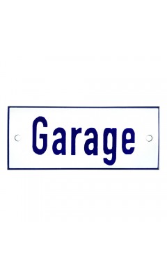Emaljskylt Garage vit - blå 12 x 5 cm modell 1-5 Emaljskylt Garage vit - blå 12 x 5 cm modell 1-5