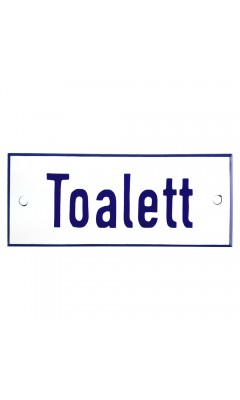 Emaljskylt Toalett vit - blå 12 x 5 cm modell 1-5 Emaljskylt Toalett vit - blå 12 x 5 cm modell 1-5