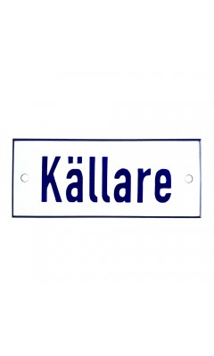 Emaljskylt Källare vit - blå 12 x 5 cm modell 1-5 Emaljskylt Källare vit - blå 12 x 5 cm modell 1-5