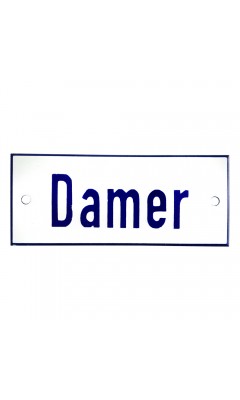 Emaljskylt Damer vit - blå 12 x 5 cm modell 1-5 Emaljskylt Damer vit - blå 12 x 5 cm modell 1-5