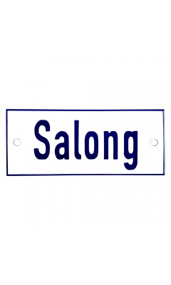 Emaljskylt Salong vit - blå 12 x 5 cm modell 1-5 Emaljskylt Salong vit - blå 12 x 5 cm modell 1-5