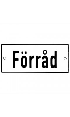 Emaljskylt Förråd vit - svart 12 x 5 cm modell 2-5 Emaljskylt Förråd vit - svart 12 x 5 cm modell 2-5