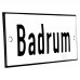 Emaljskylt Badrum vit - svart 12 x 5 cm modell 2-5