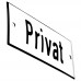 Emaljskylt Privat vit - svart 12 x 5 cm modell 2-5